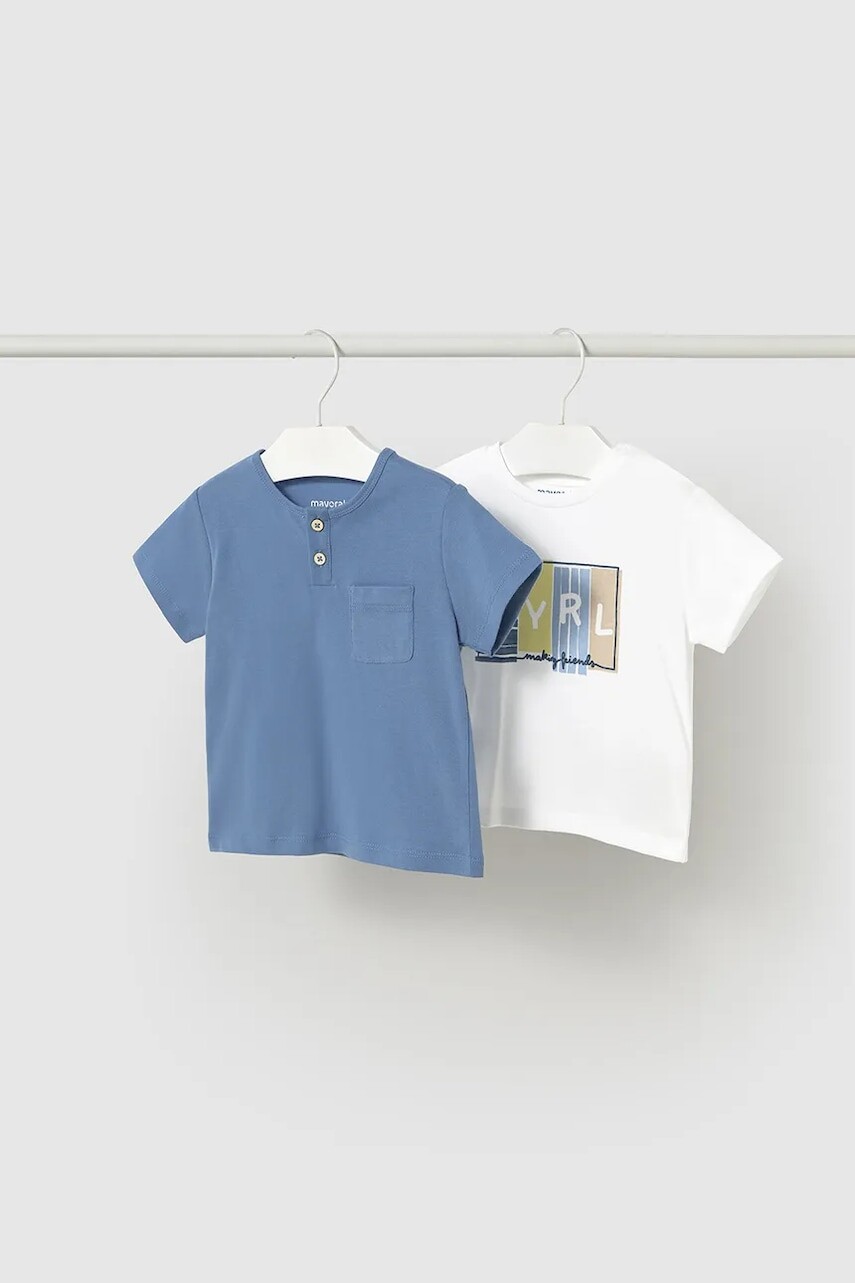 Detské bavlnené tričko Mayoral 2-pak s potlačou, 1060