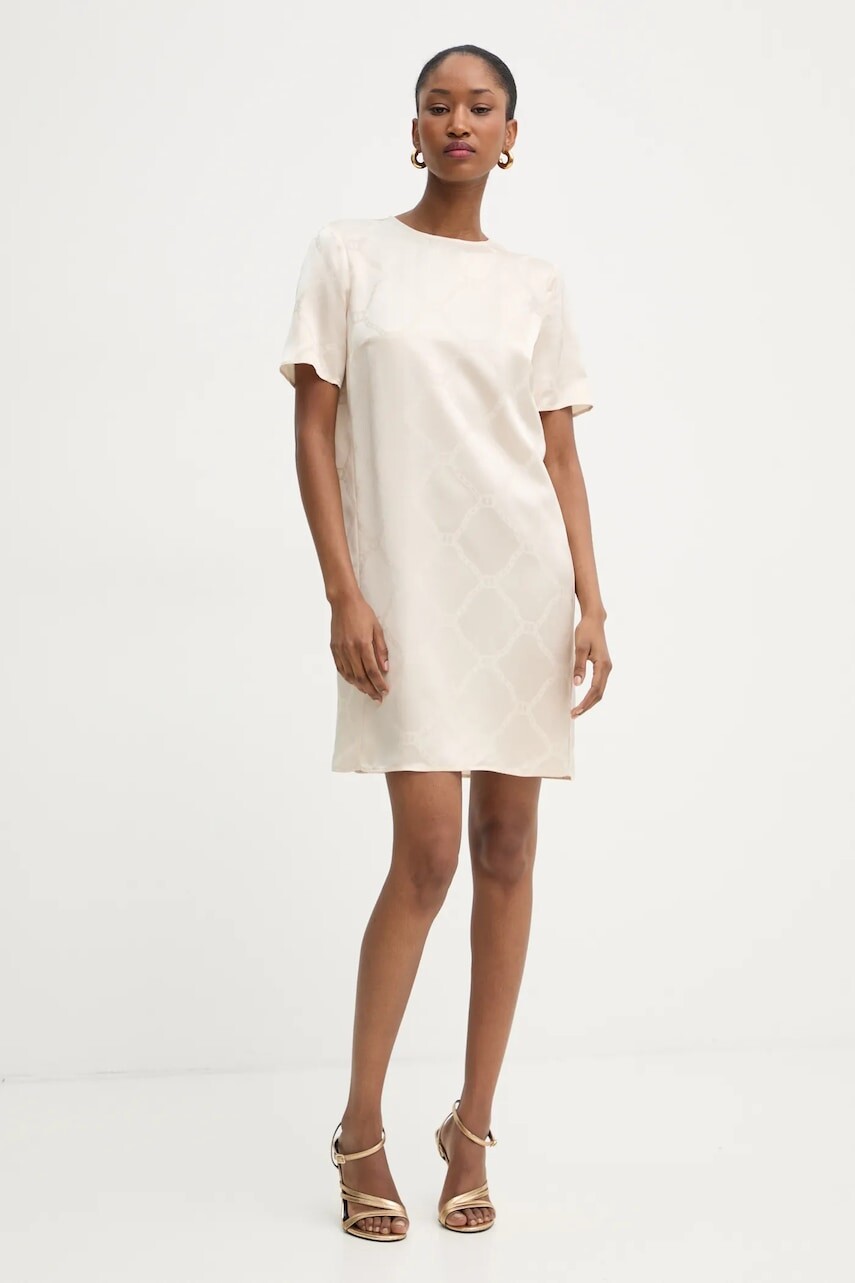 Šaty Twinset béžová farba, mini, rovný strih, 251TP2015