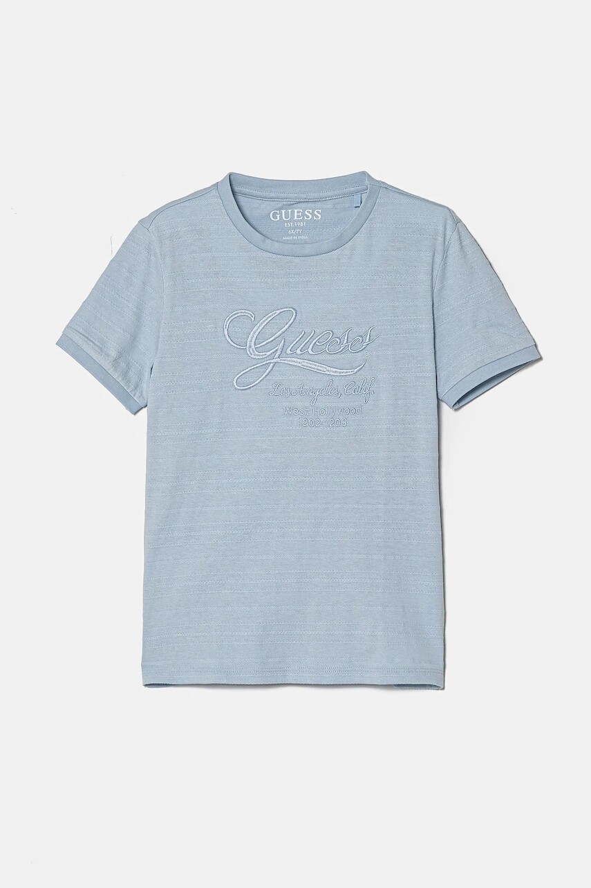 Detské bavlnené tričko Guess s nášivkou, N5RI24 KCM20