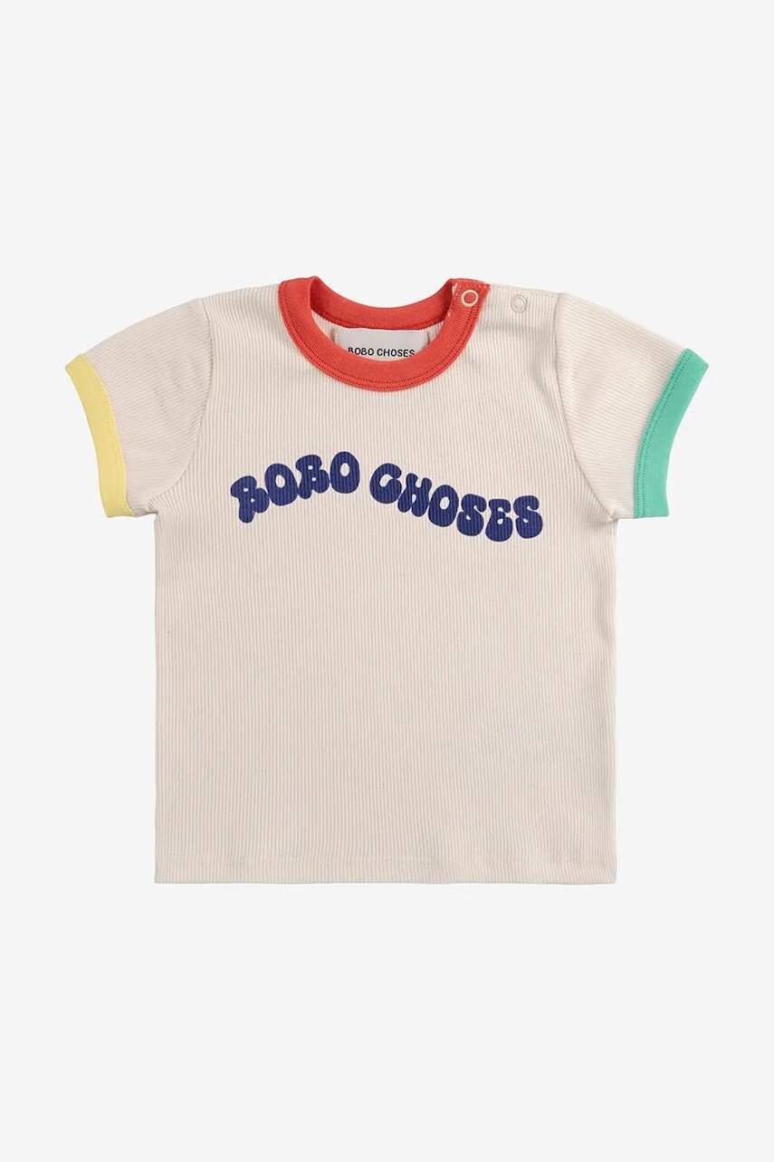 Tričko pre bábätko Bobo Choses Wavy biela farba, s potlačou, 125AB014