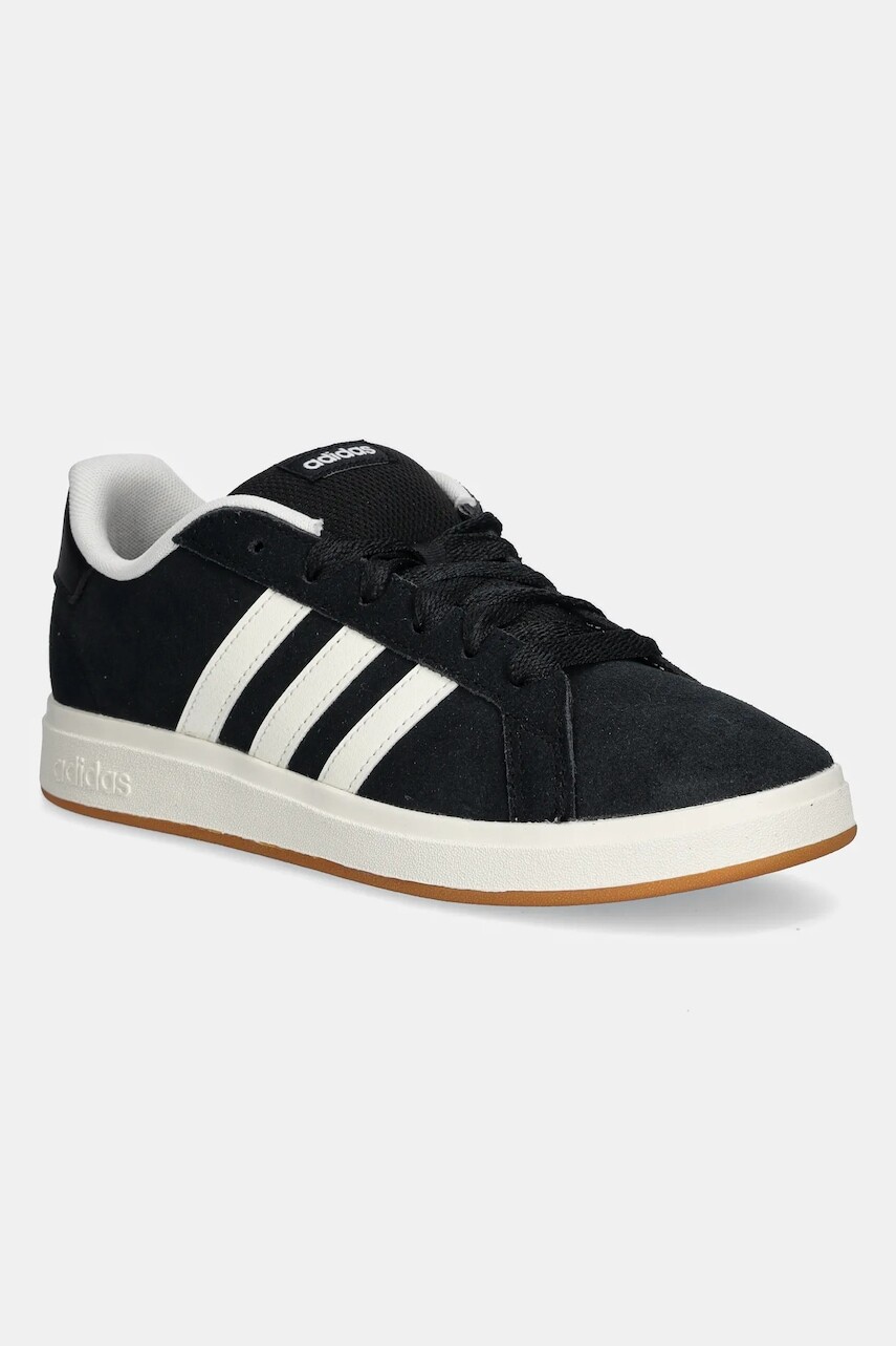 Detské semišové tenisky adidas GRAND COURT 00s čierna farba, JH6178