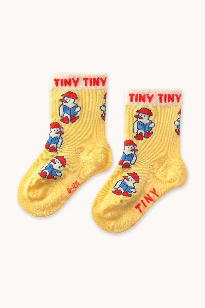 Detské ponožky Tinycottons READERS MEDIUM SOCKS žltá farba, SS25-454