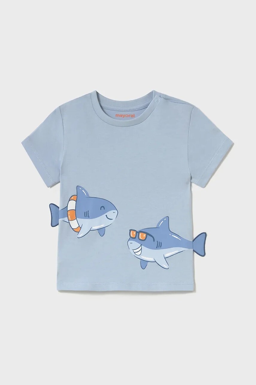 Detské bavlnené tričko Mayoral s potlačou, 1061