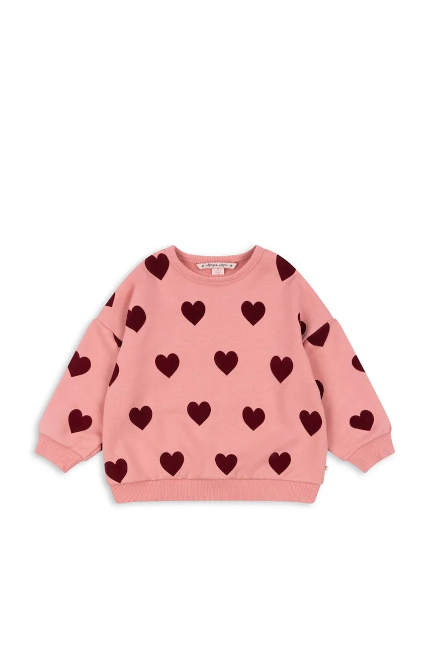 Detská mikina Konges Sløjd LOU SWEAT SHIRT OCS ružová farba, vzorovaná, KS102021