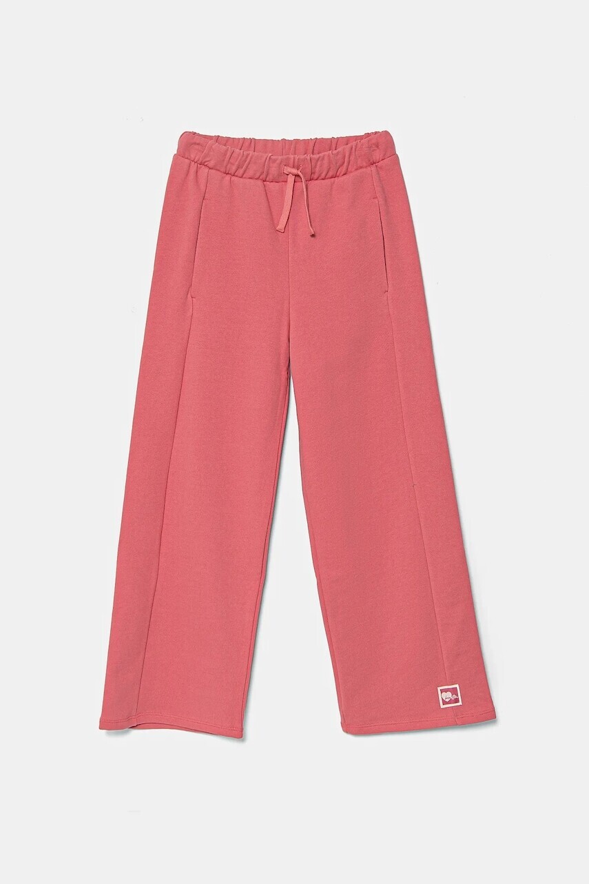 Detské bavlnené tepláky United Colors of Benetton ružová farba, jednofarebné, 3UNICF061