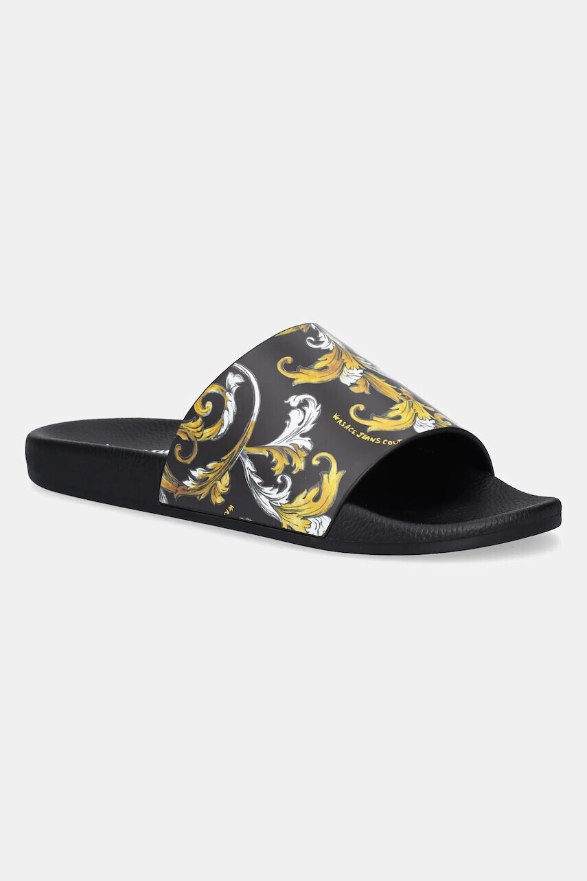 Šľapky Versace Jeans Couture pánske, čierna farba, 78YA3SQ4 ZS365 G89