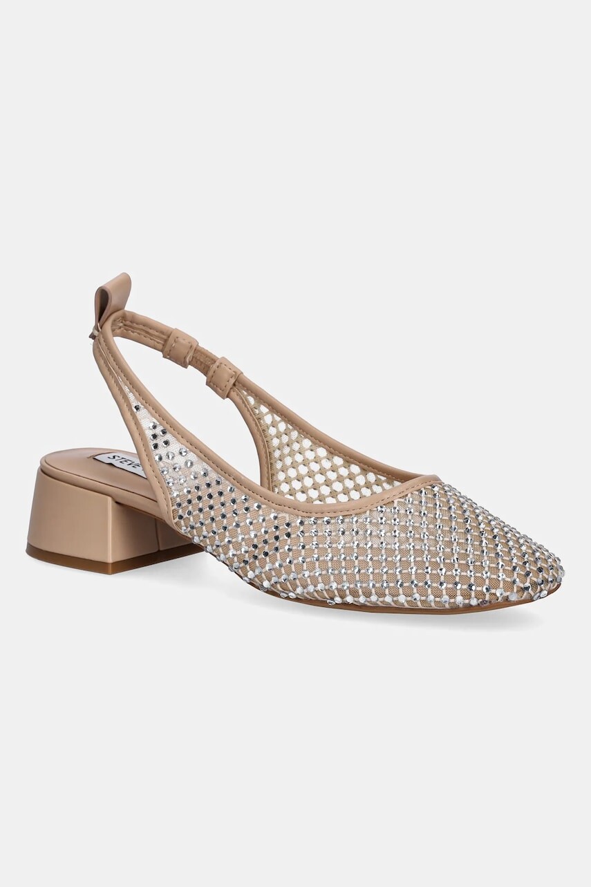 Lodičky Steve Madden Smitten béžová farba, na podpätku, s otvorenou pätou, SM11003213