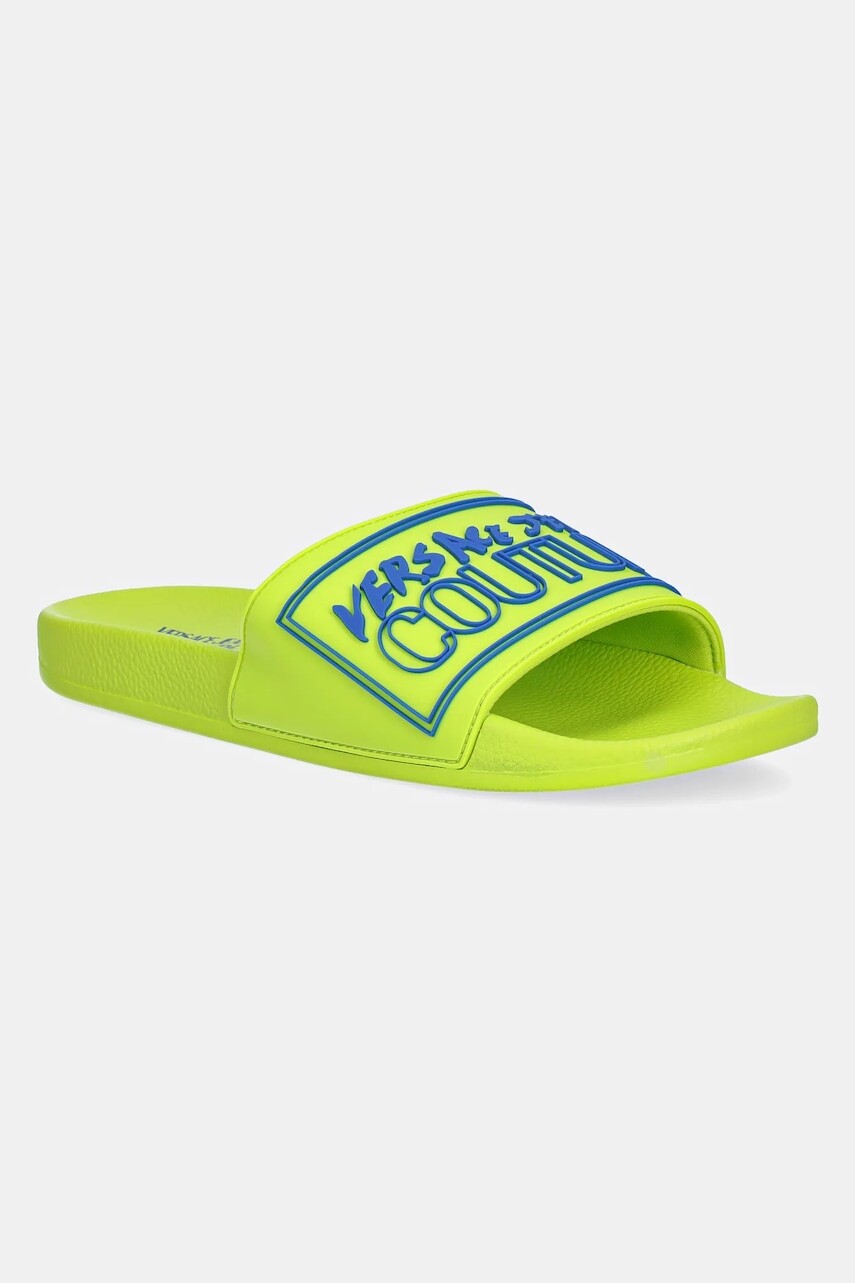 Šľapky Versace Jeans Couture pánske, zelená farba, 78YA3SQ3 ZSC22 166