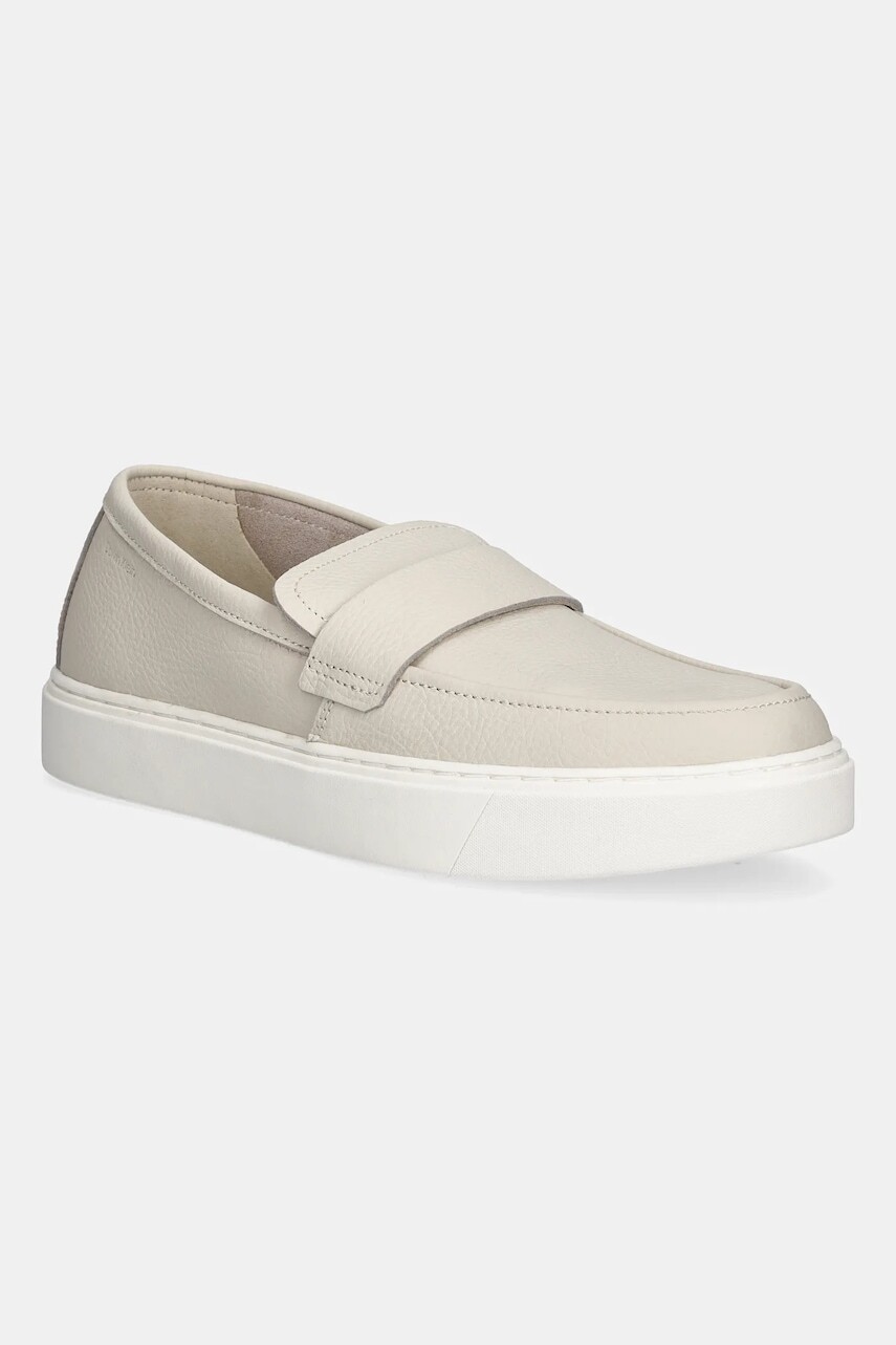 Kožené mokasíny Calvin Klein MOCCASIN LTH UNLINED hnedá farba, HM0HM01813
