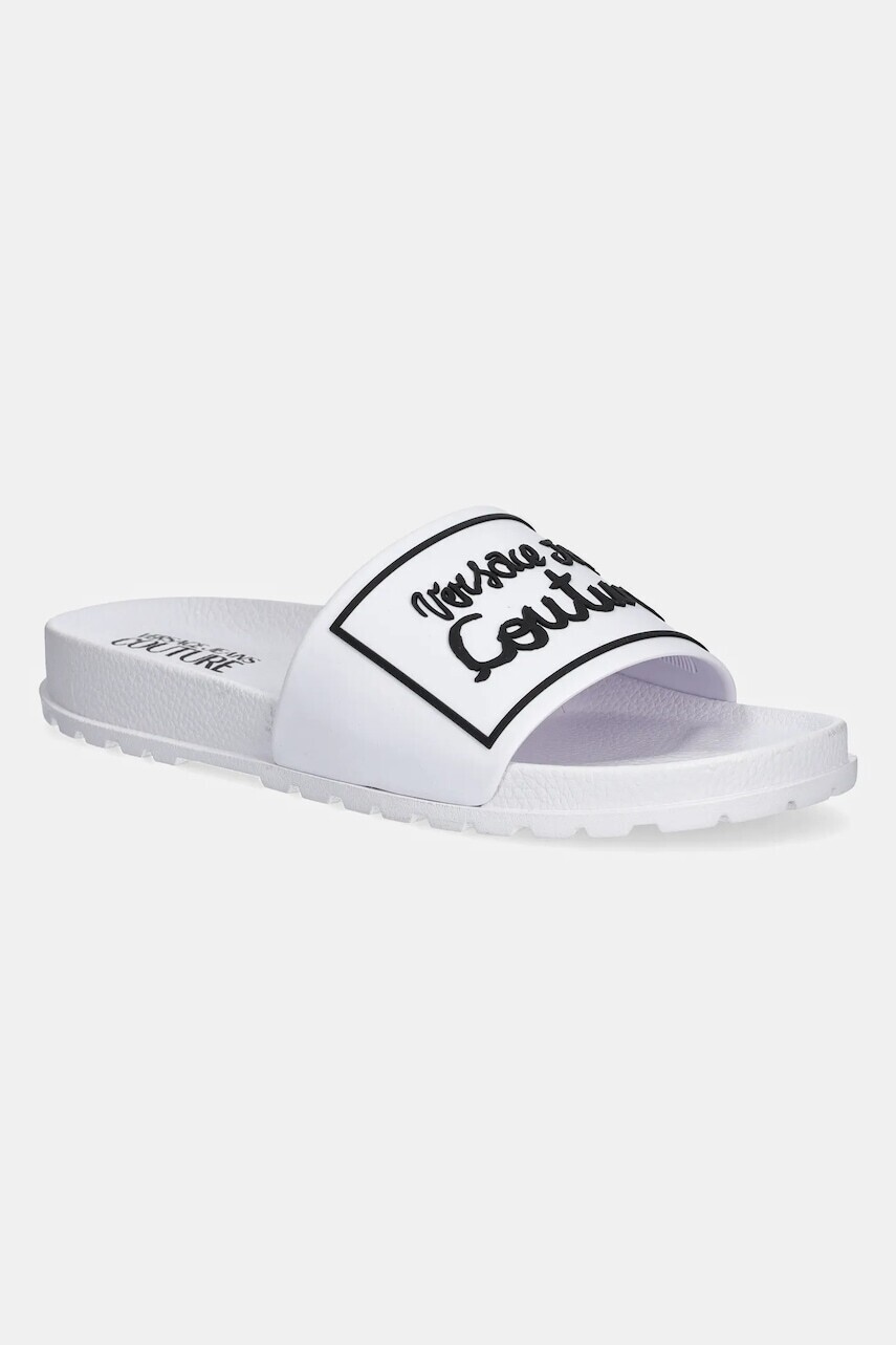 Šľapky Versace Jeans Couture dámske, biela farba, 78VA3SQ2 71352 003