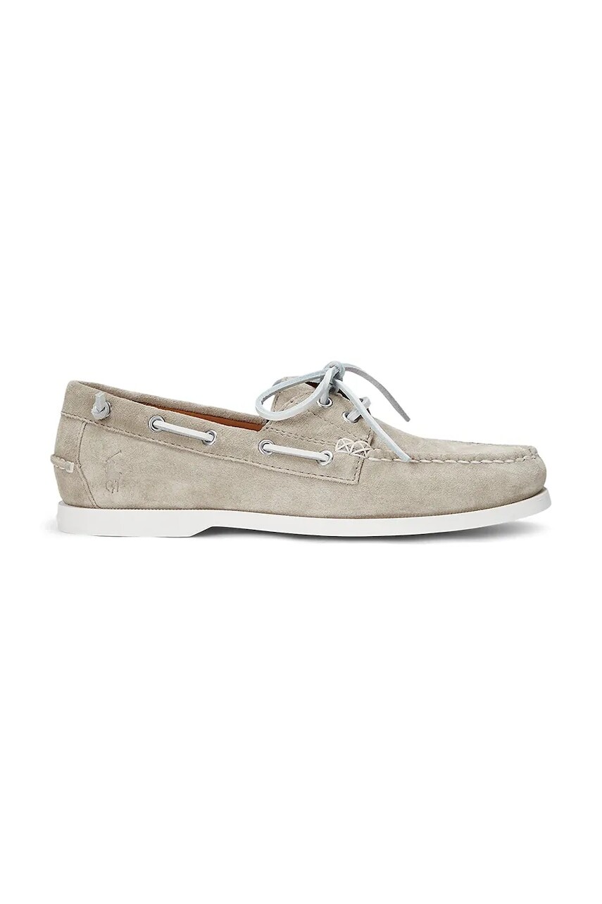Semišové mokasíny Polo Ralph Lauren Merton Boat pánske, béžová farba, 803961291001