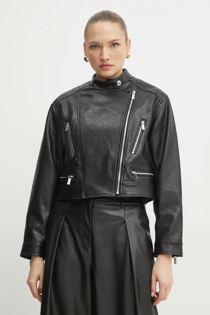 Bunda Twinset čierna farba, prechodná, 251TP2560