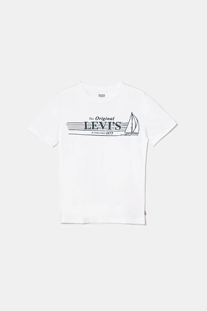 Detské tričko Levi's MID DAY SAIL TEE biela farba, s potlačou, 9EM283