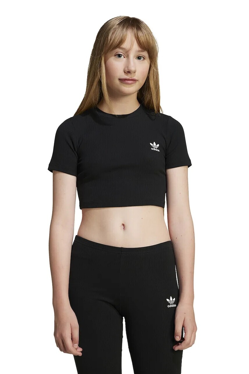 Detské tričko adidas Originals čierna farba, JC8439