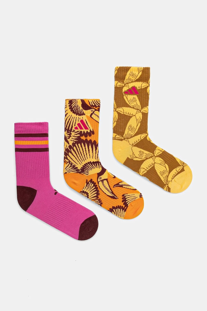 Ponožky adidas x Farm Rio 3-pak dámske, viac farieb, JJ1688
