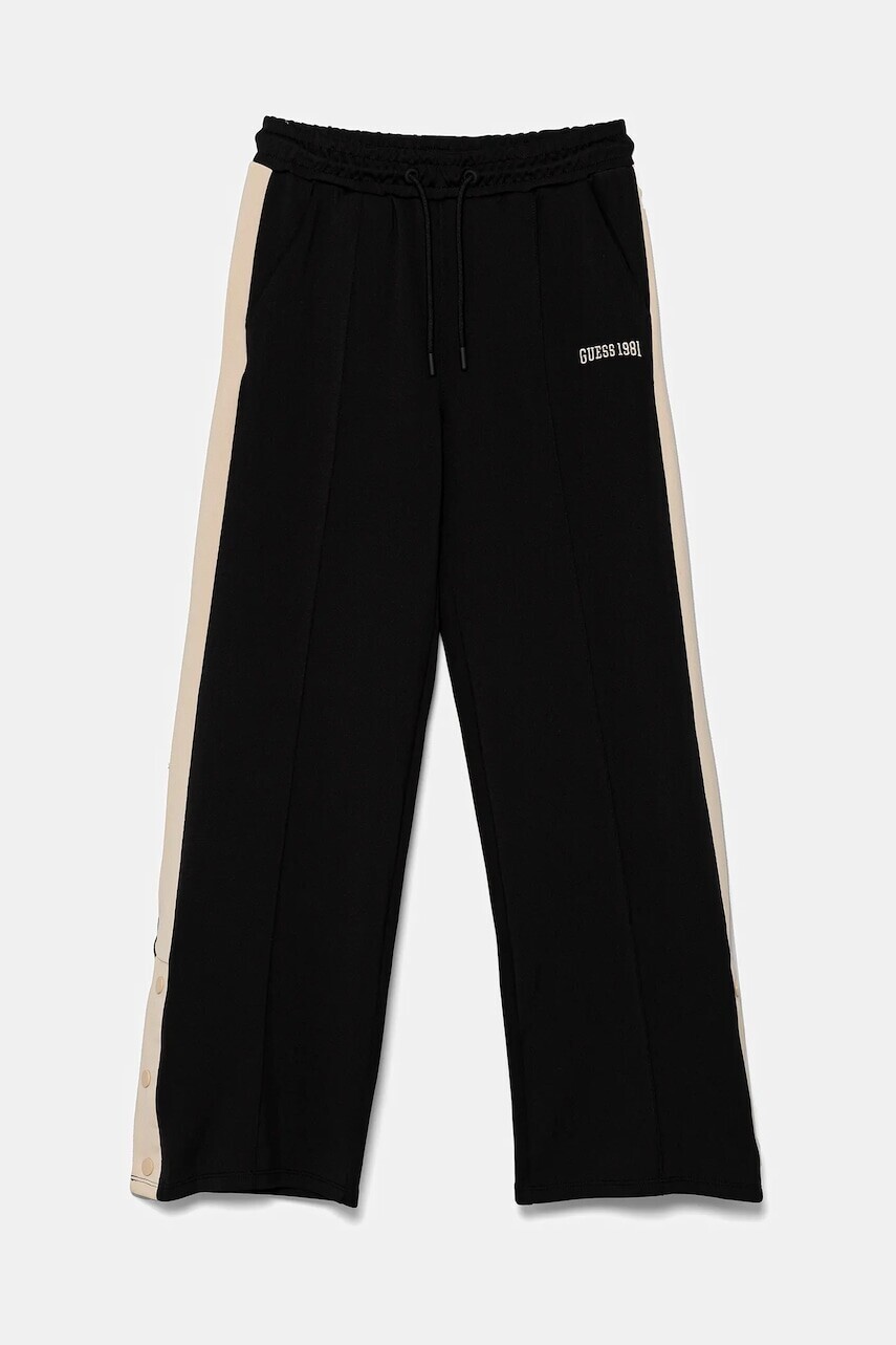 Detské tepláky Guess hnedá farba, vzorované, J5RB10 KCO72