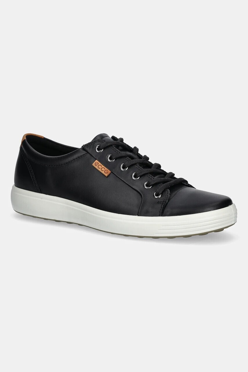 Kožené tenisky Ecco Soft 7 Men Black Droid čierna farba, 430004-01001