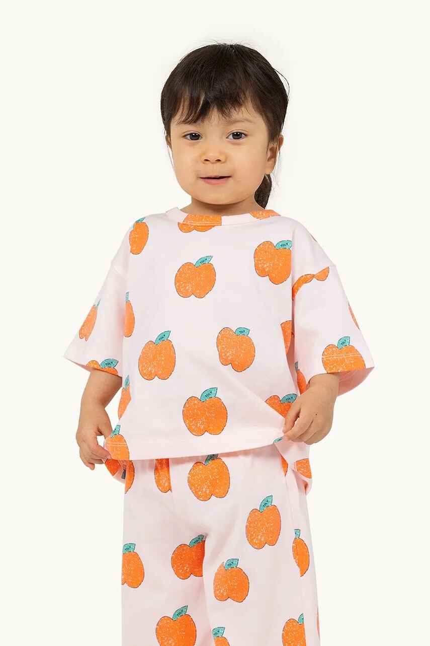 Detské bavlnené tričko Tinycottons APPLES BABY TEE ružová farba, vzorované, SS25-038