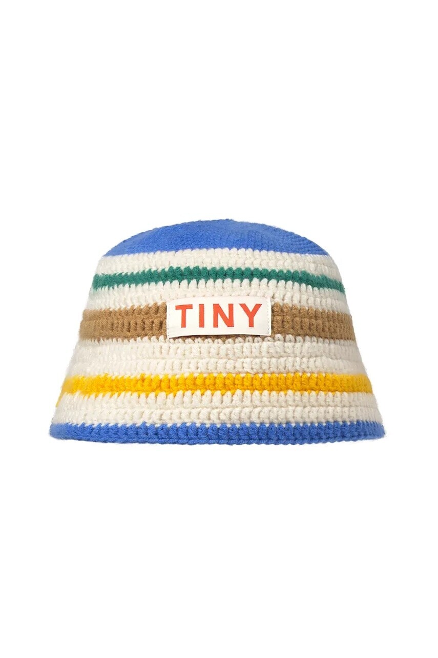 Detský klobúk Tinycottons MULTICOLOR STRIPES BUCKET HAT béžová farba, SS25-417