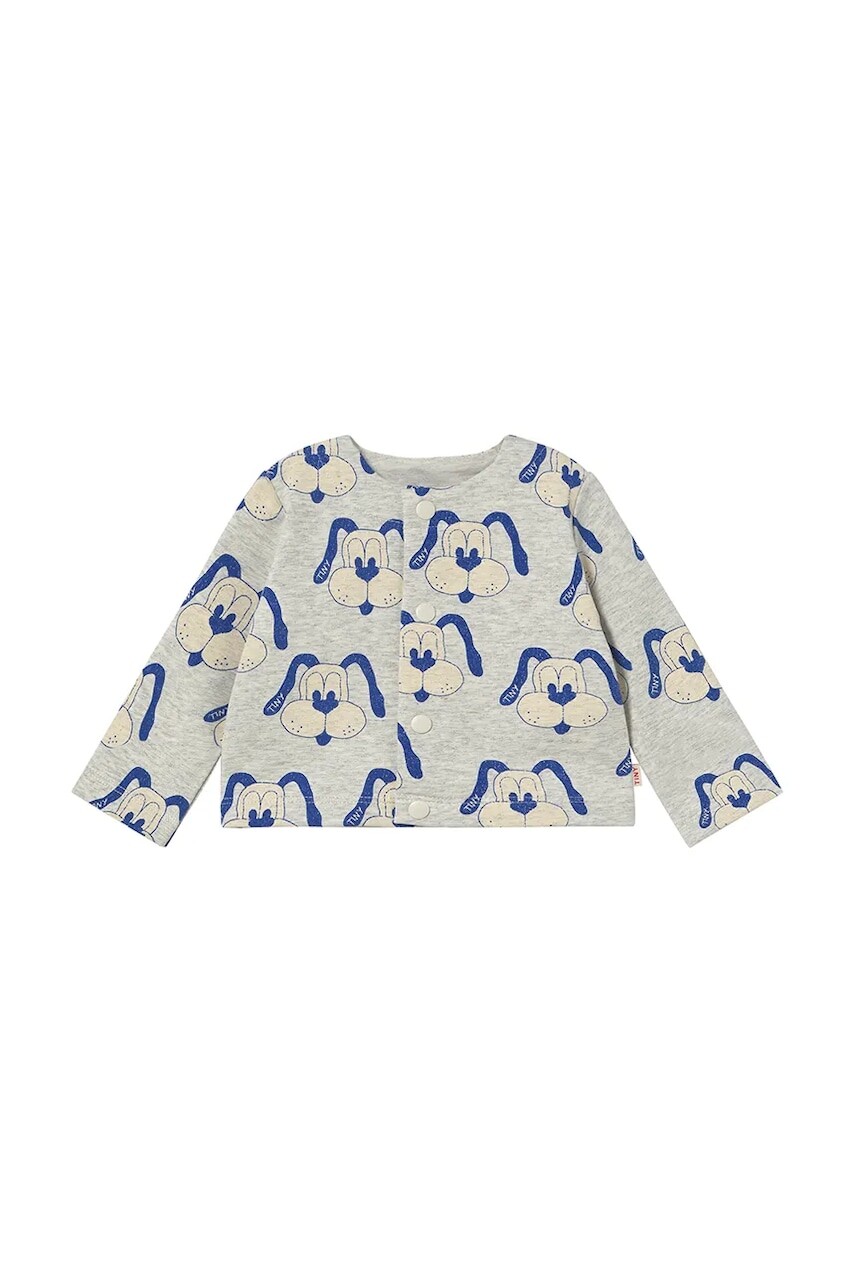 Bunda Tinycottons DOGS BABY JACKET šedá farba, SS25-467