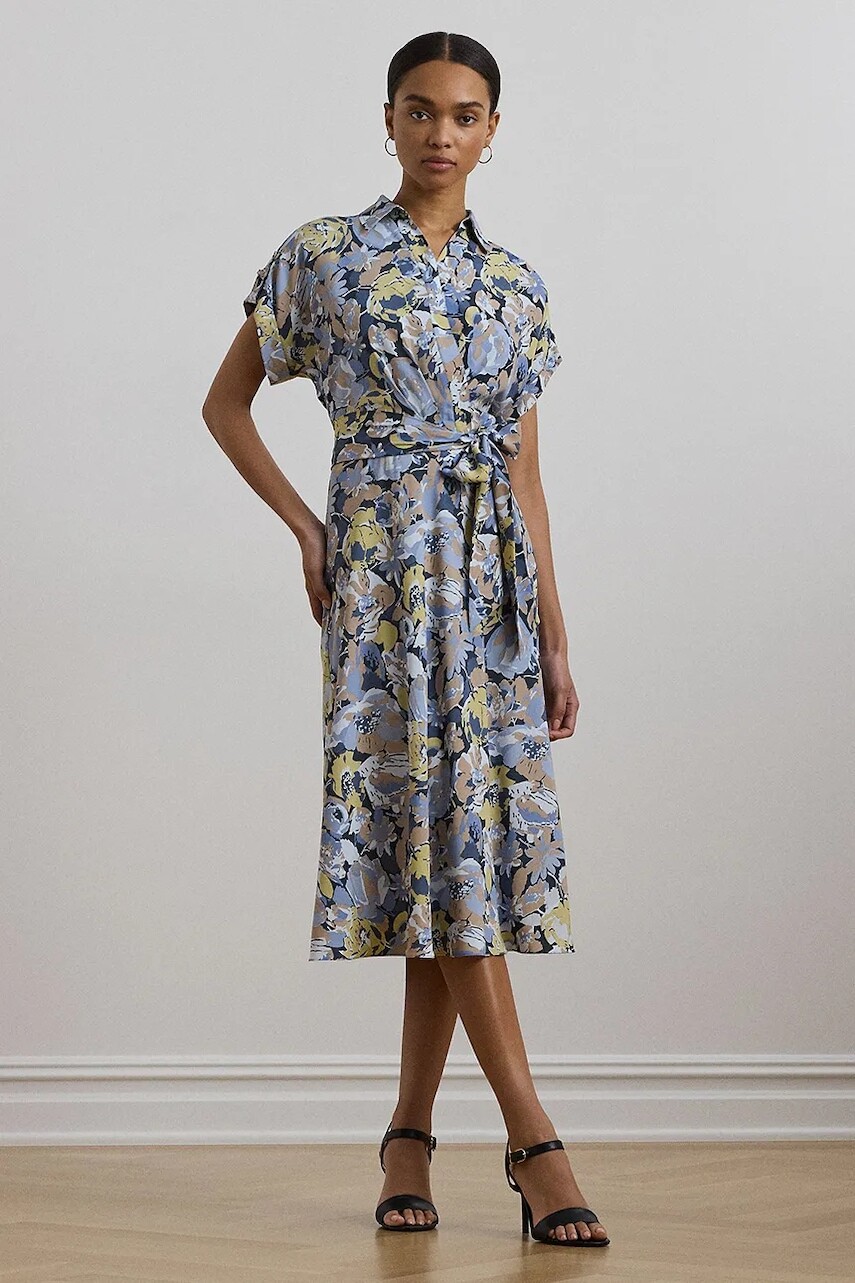 Šaty Lauren Ralph Lauren midi, áčkový strih, 250963461
