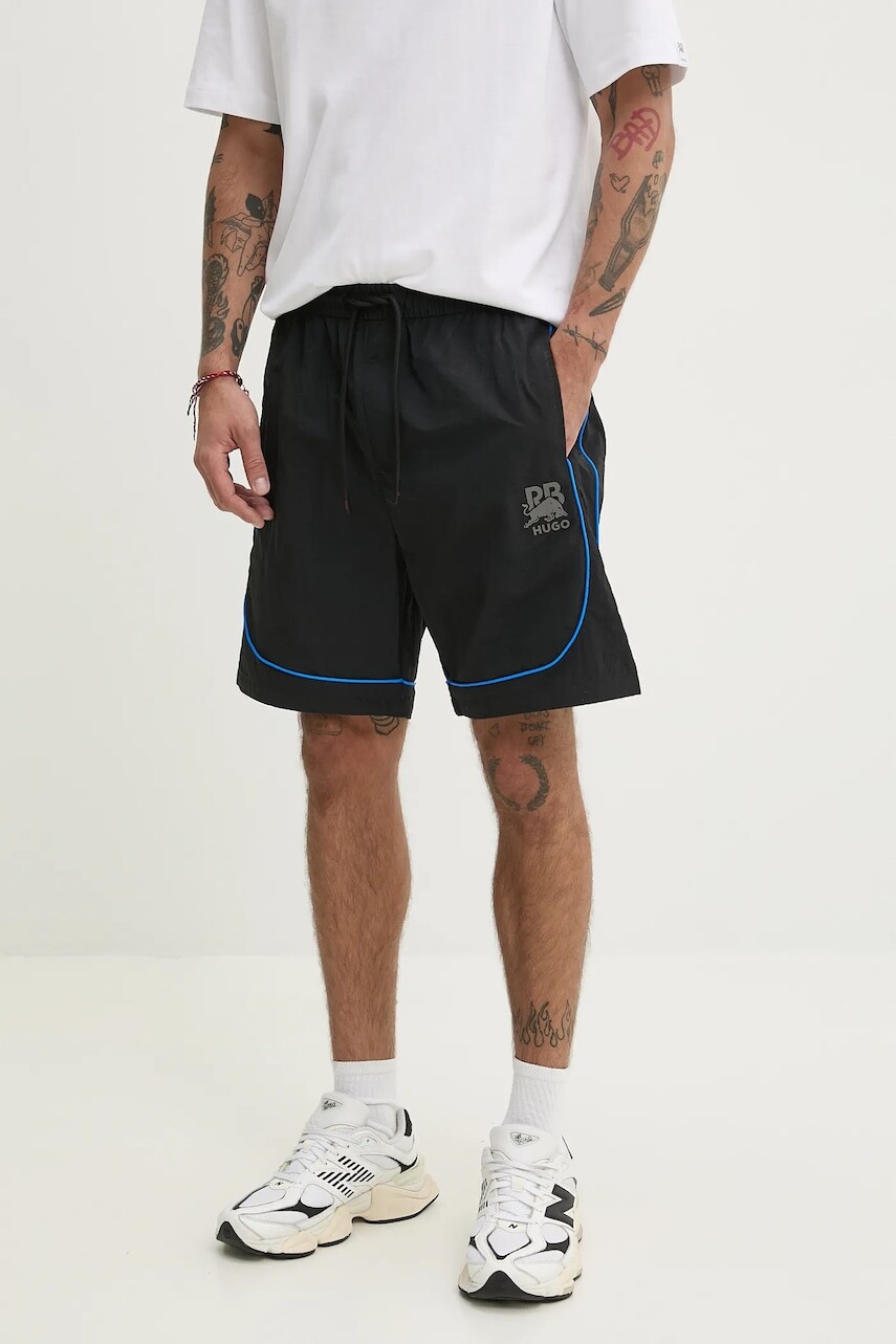 Šortky HUGO x RACING BULLS pánske, čierna farba, 50542807