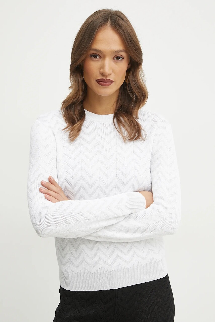 Sveter Missoni dámsky, biela farba, tenký, DS25SN09.BK044U