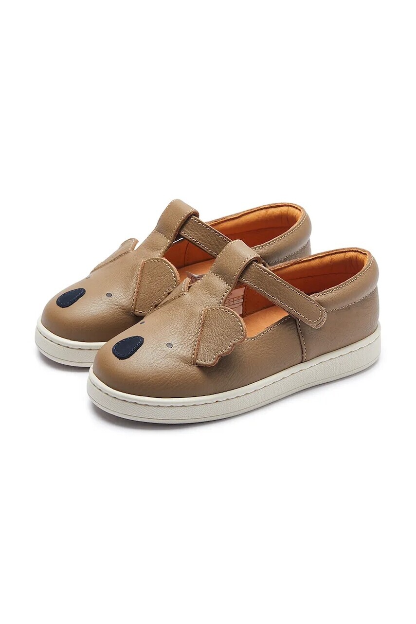 Detské kožené poltopánky Donsje Sunni Classic Shoes Koala hnedá farba, 2029506