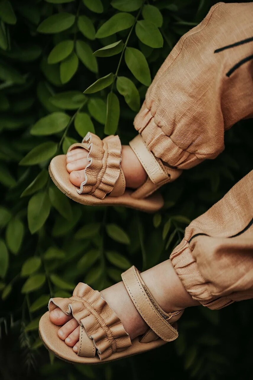 Detské kožené sandálky Donsje Miene Sandals oranžová farba, 1039000
