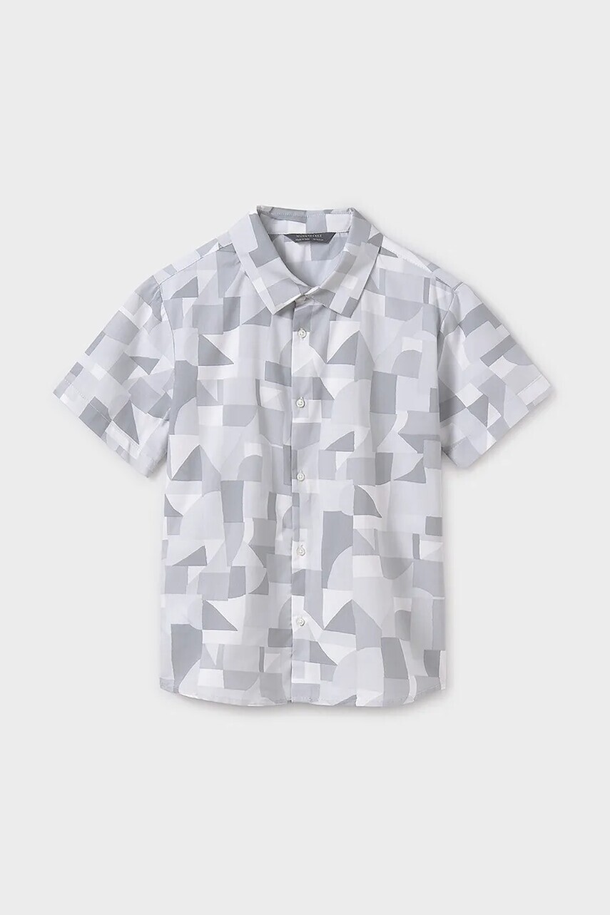 Detská bavlnená košeľa Mayoral šedá farba, 6138