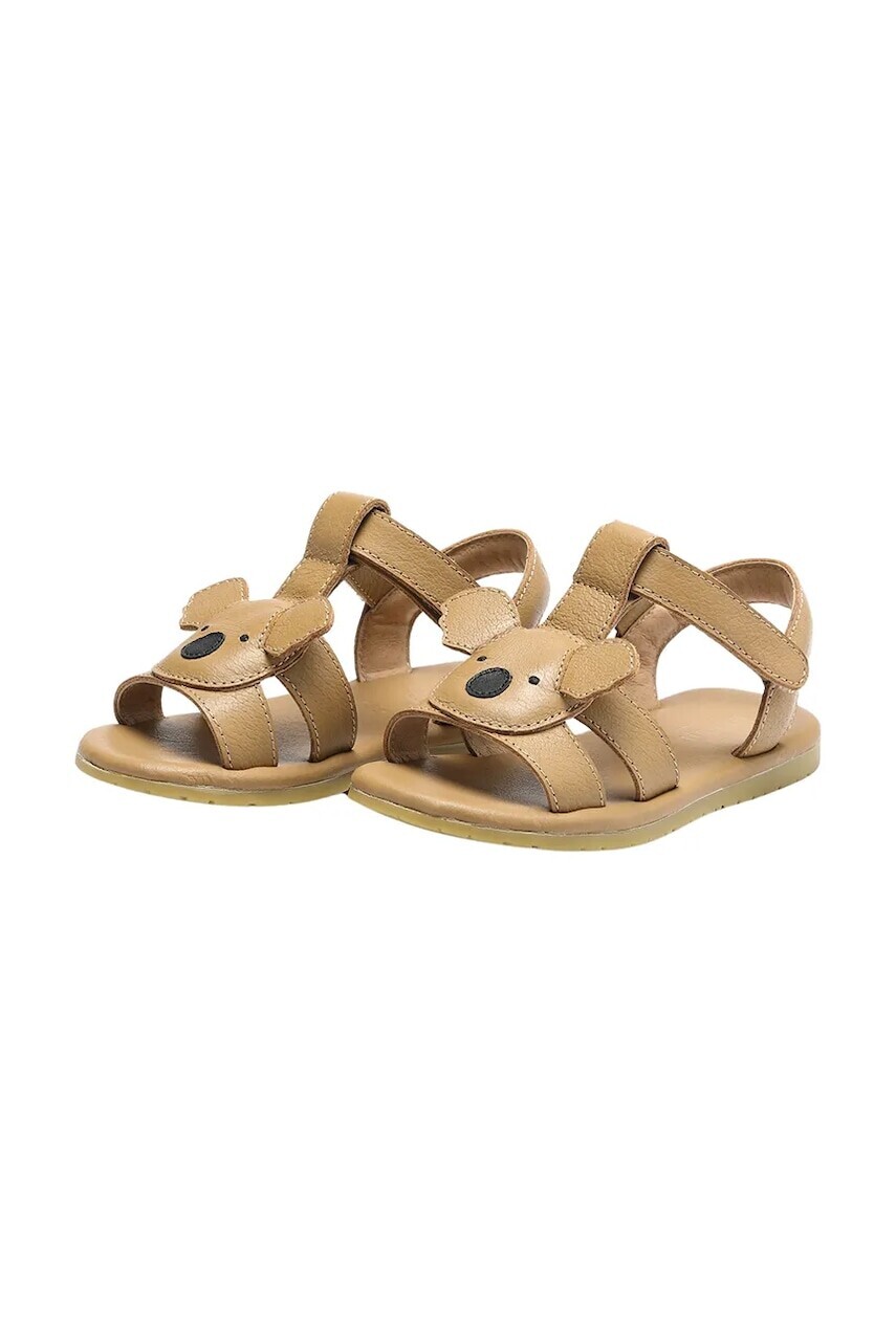 Detské kožené sandále Donsje Dhalo Sandals Koala hnedá farba, 2027702