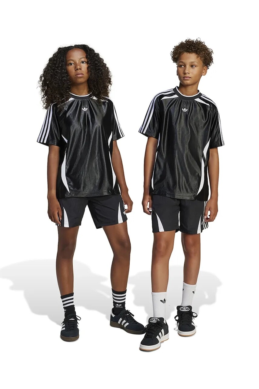 Detské krátke nohavice adidas Originals čierna farba, s nášivkou, nastaviteľný pás JC9122