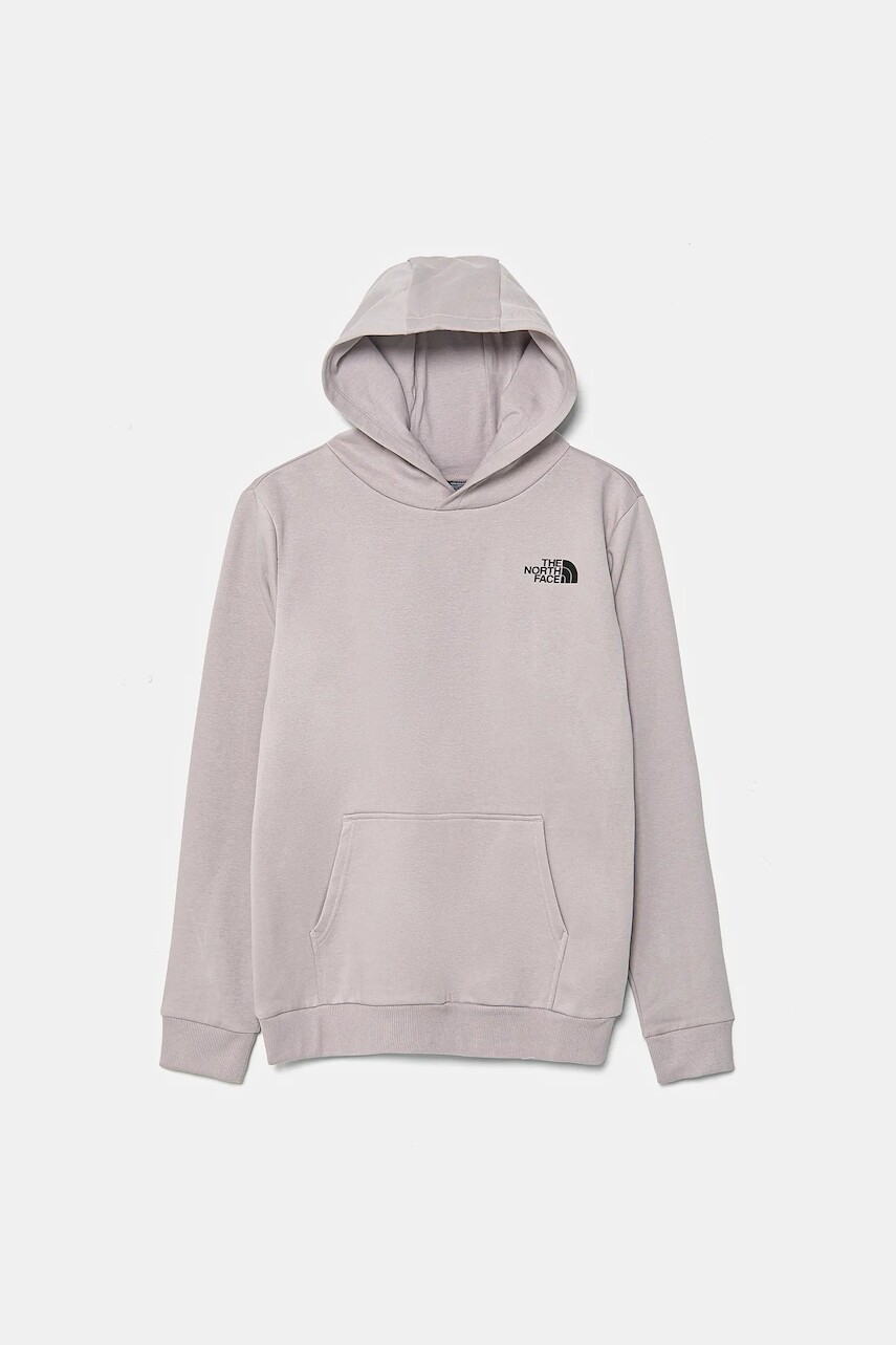 Detská mikina The North Face TEEN SIMPLE DOME HOODIE šedá farba, s kapucňou, jednofarebná, NF0A8AXV1OA1