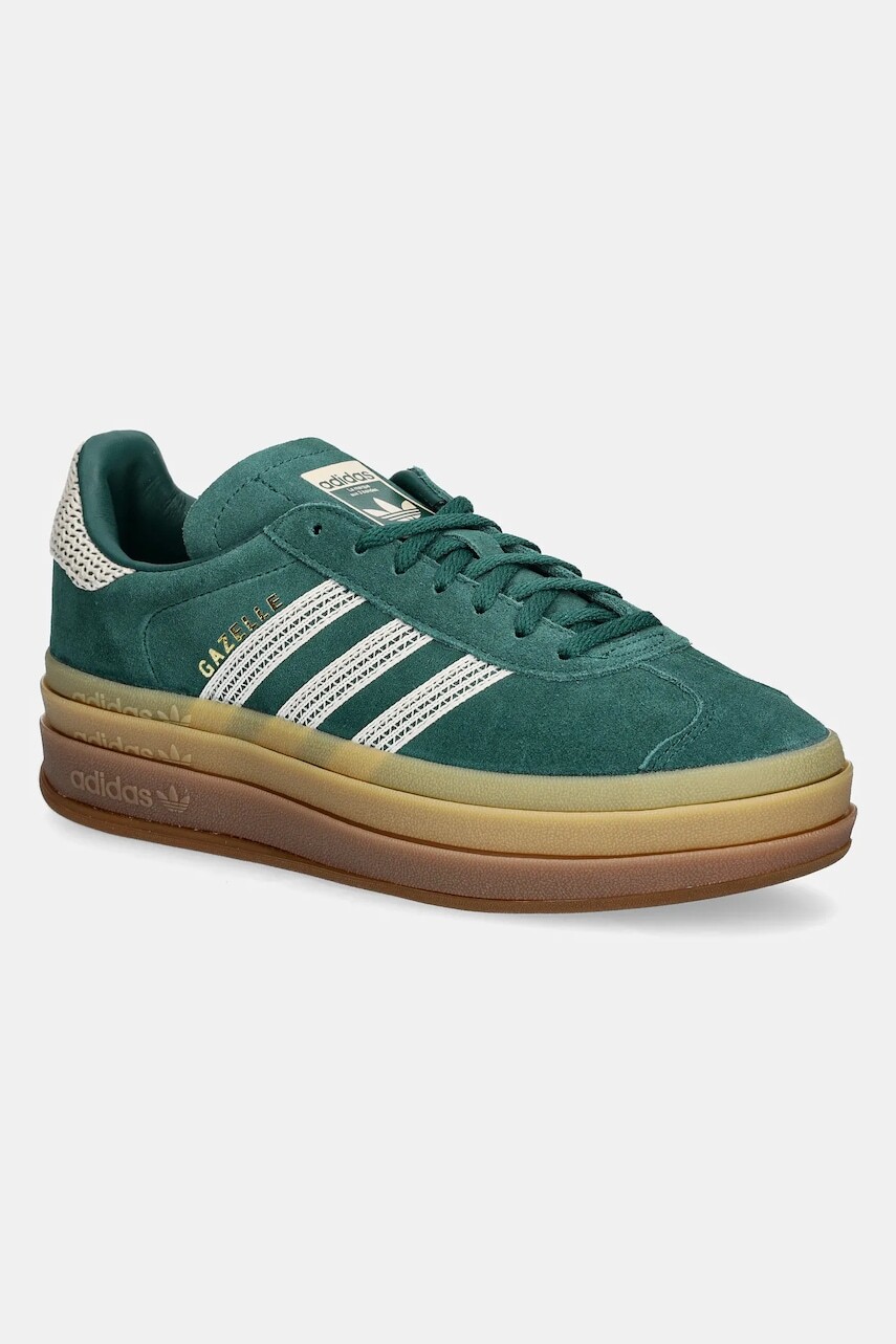 Semišové tenisky adidas Originals Gazelle Bold W zelená farba, JS3358
