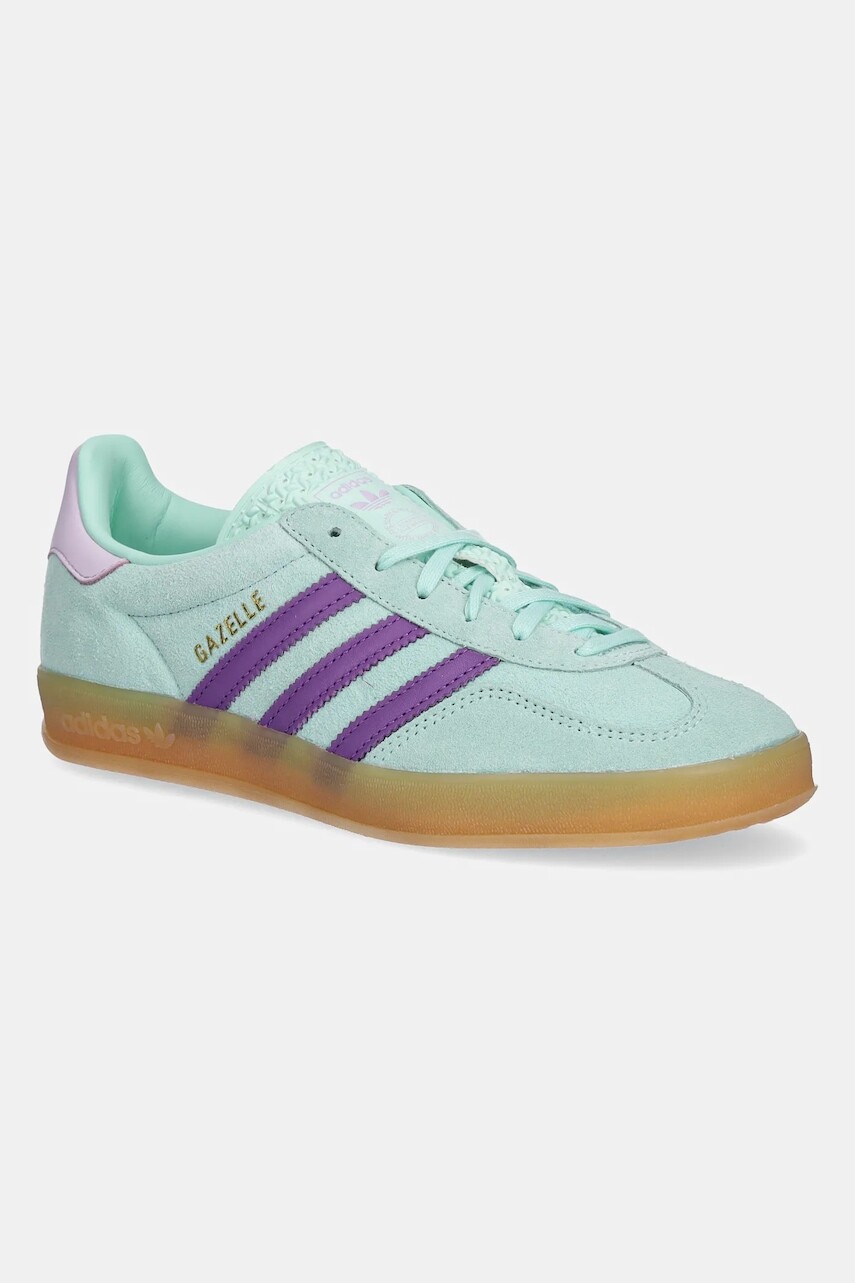 Semišové tenisky adidas Originals Gazelle Indoor W dámske, tyrkysová farba, JQ0192