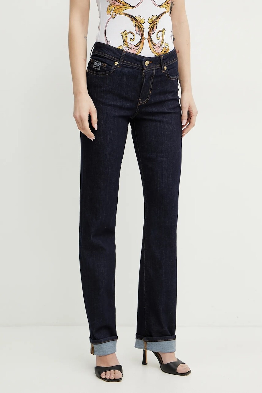 Rifle Versace Jeans Couture dámske, tmavomodrá farba, 78HAB5B8 CDWA7