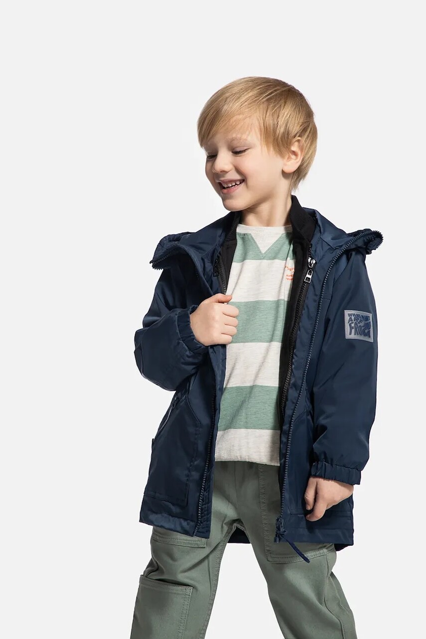 Detská bunda Coccodrillo tmavomodrá farba, OUTERWEAR BOY KIDS