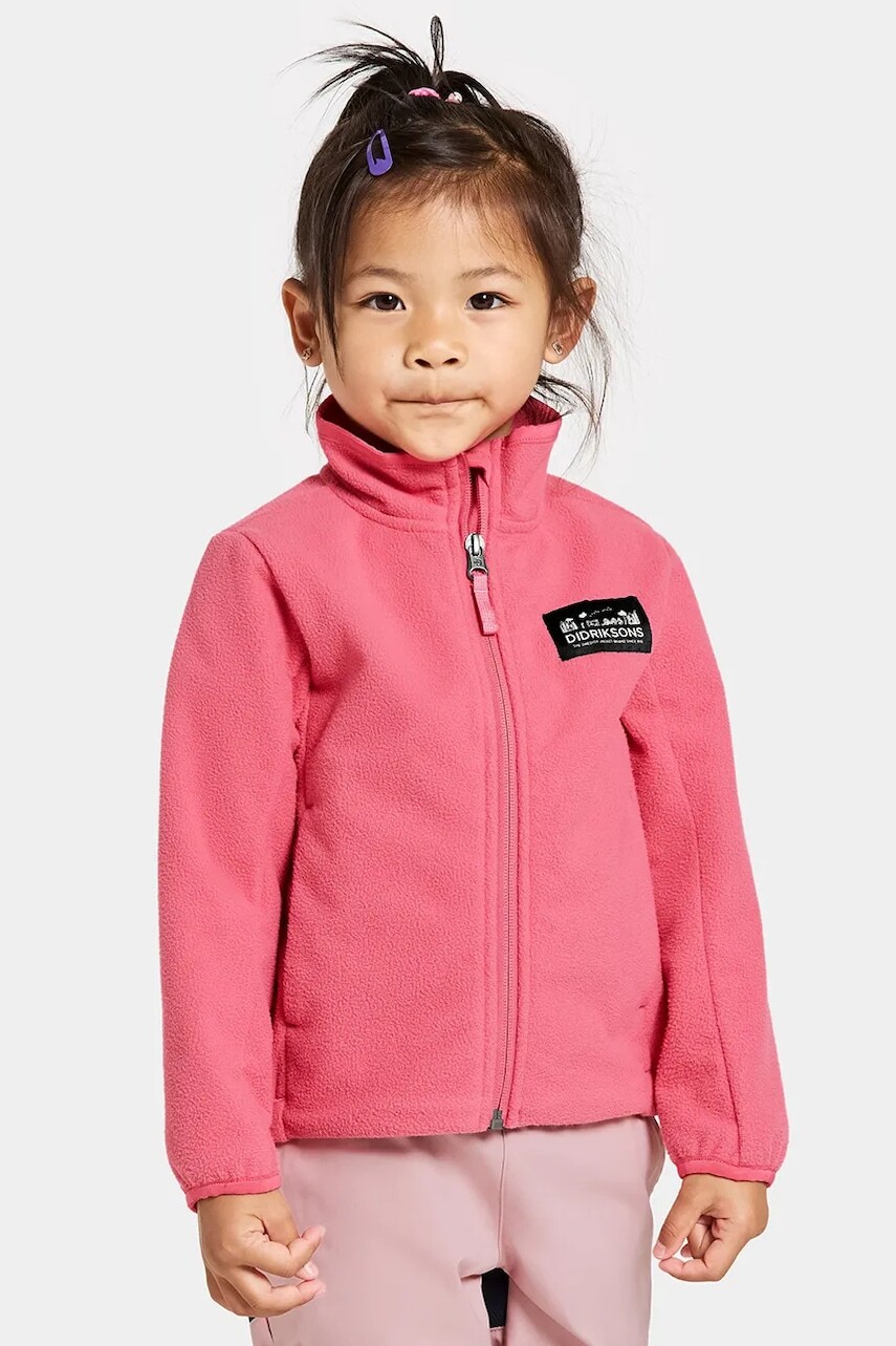 Detská mikina Didriksons MUSKOT KDS JACKET ružová farba, jednofarebná, 505711