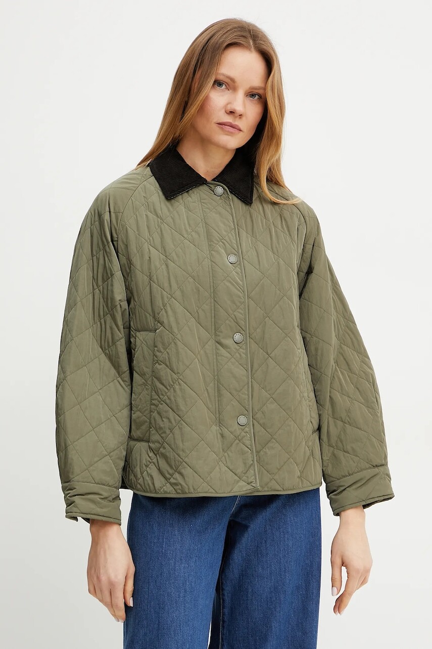 Bunda s prímesou vlny Weekend Max Mara zelená farba, prechodná, oversize, 2515481071600
