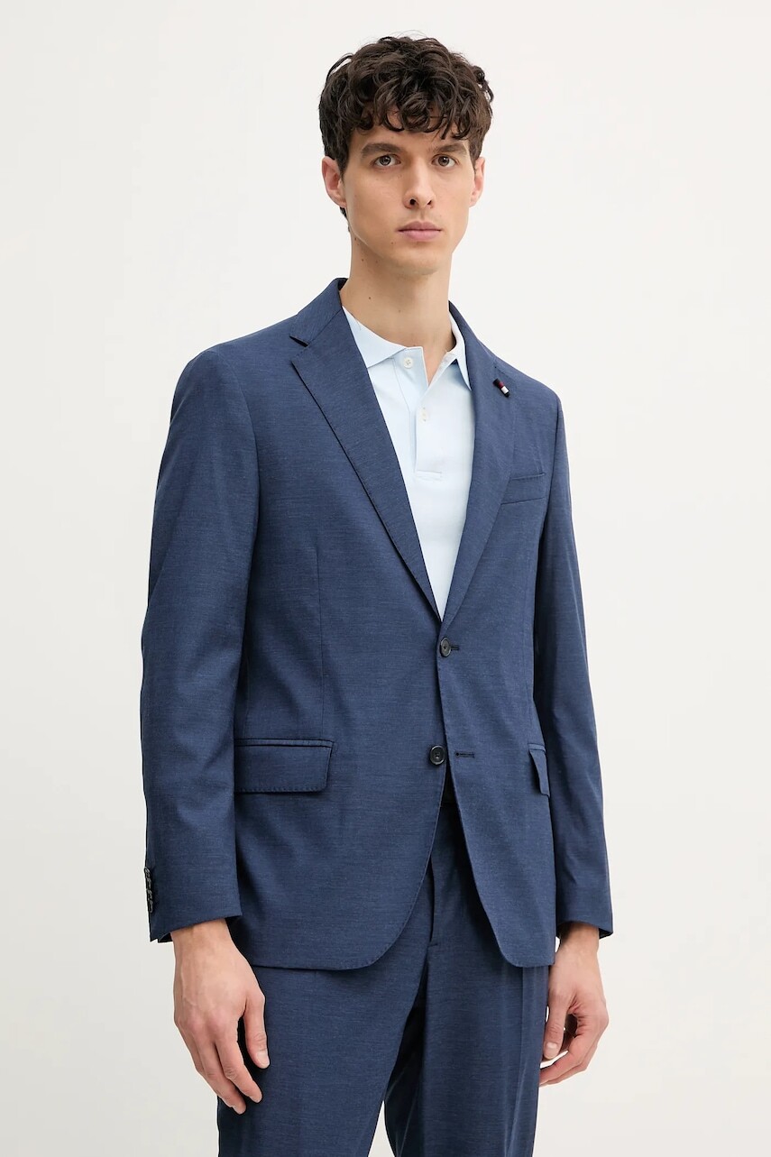 Vlnené sako Tommy Hilfiger pánske, tmavomodrá farba, SQTHL6506.SQTH402