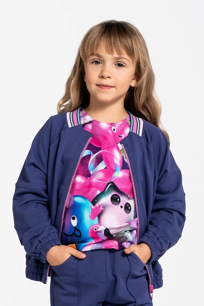 Detská mikina Coccodrillo jednofarebná, COSMIC GIRL KIDS