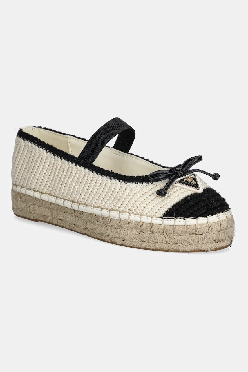 Espadrilky Guess JONEAL čierna farba, na platforme, FLJJON FAB02