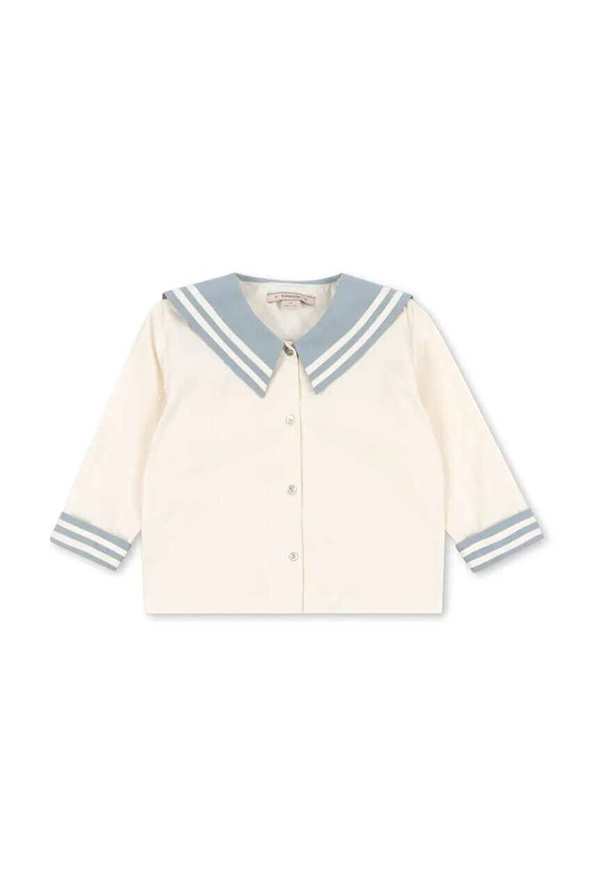 Detská bavlnená košeľa Konges Sløjd CELEBRATION SAILOR SHIRT GOTS béžová farba, KS103565