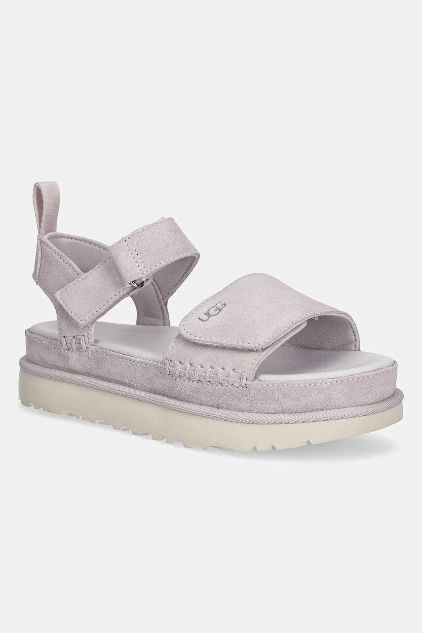 Semišové sandále UGG Goldenstar dámske, ružová farba, na platforme, 1136783-BYF