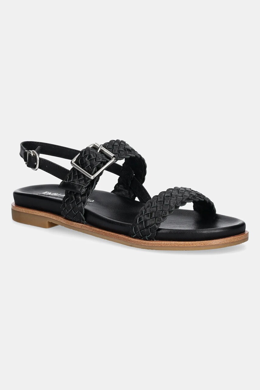 Kožené sandále Emu Australia Hyams dámske, čierna farba, W13175 Black