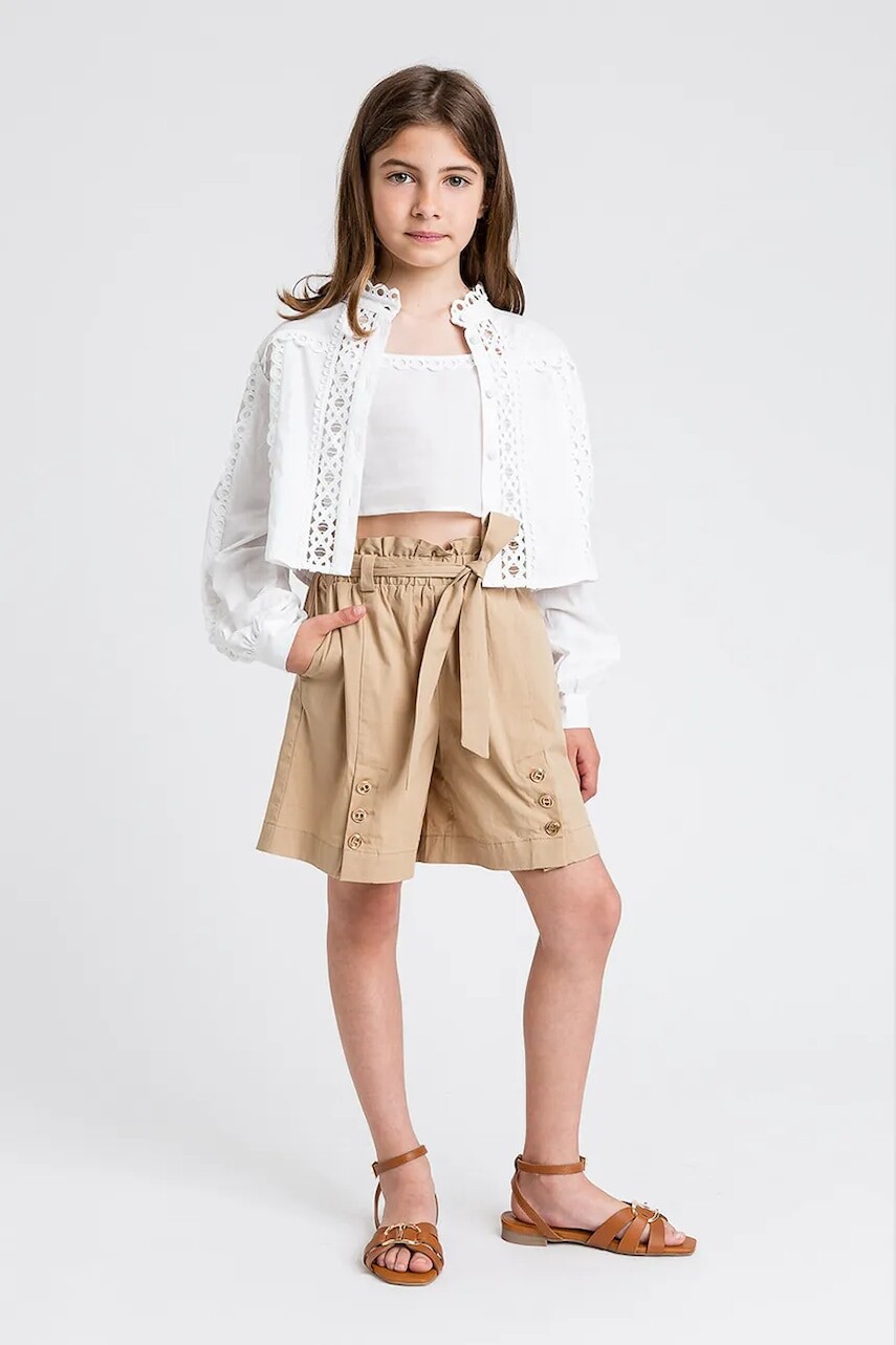 Detské krátke nohavice Twinset béžová farba, jednofarebné, 251GJ2426