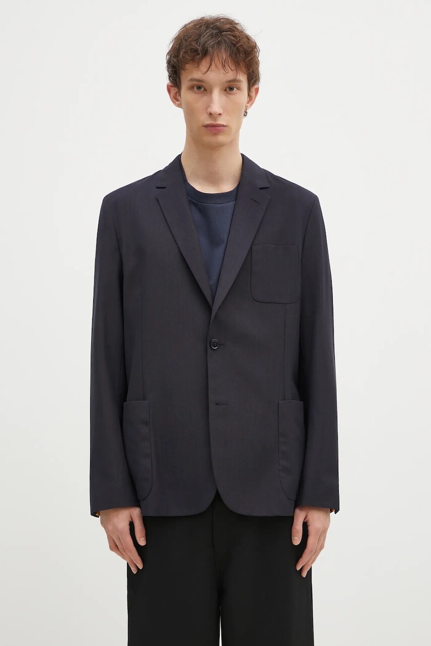 Sako s prímesou vlny Paul Smith tmavomodrá farba, M1R-2321-P02571