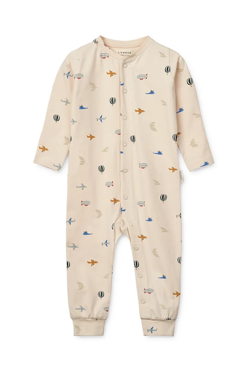 Bavlnené dupačky pre bábätká Liewood Birk Printed Pyjamas Jumpsuit LW19856