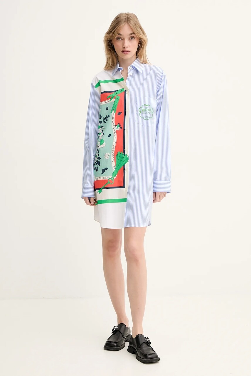 Bavlnené šaty Moschino Jeans mini, oversize, 0446 3725