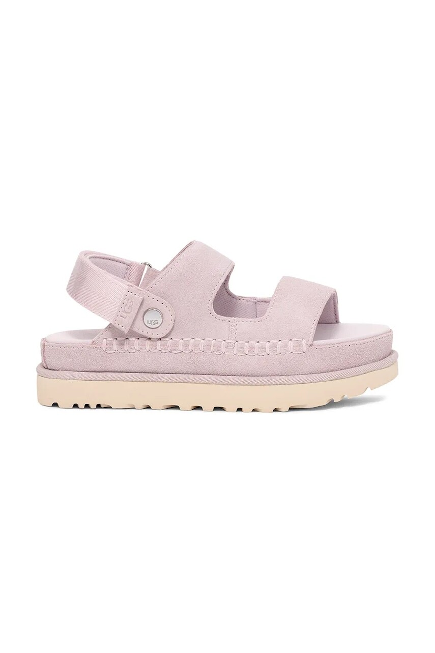Sandále UGG Goldenstar Glide dámske, fialová farba, na platforme, 1167399-BYF